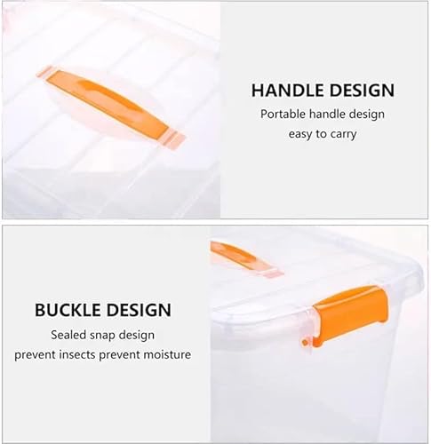 Premify 20L Clear Plastic Storage Box – Large Stackable & Lockable Organizer Container with Lid for Home, Office, Kitchen & Garage Storage