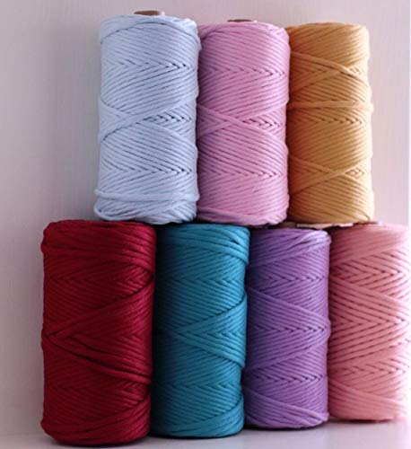 21S 4Mm*110Yards Macrame Cord Rope - Luxury Soft 100% Macrame Cotton Cord Colored One String Twisted Rope For Diy Crafts Wall Hanging, Plant Hangers, Wool Weaving #TOP1