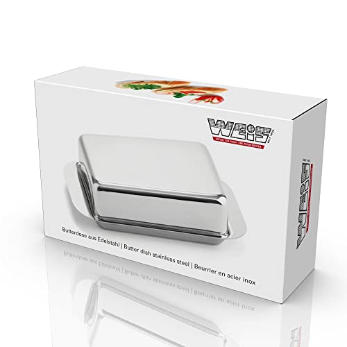 Weis 14257 Butterdose, Edelstahl, Silber, 15 x 9.4 x 4.2 cm – Ansicht 2