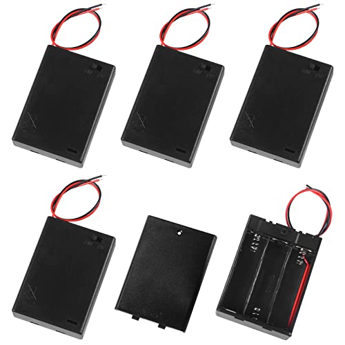 5pcs 3AA Battery Holder with Cover, Switch, and Wires