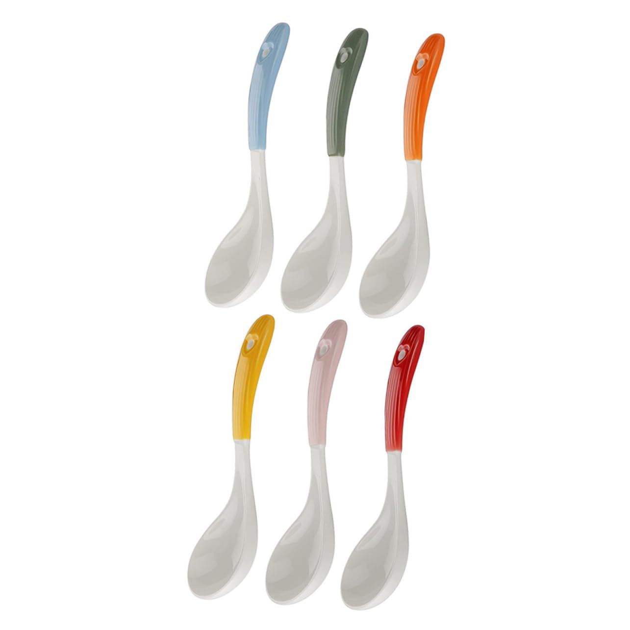 GLEAVI 6piezas Cucharas Soperas De Cerámica Cucharas Portátiles Para Gachas De Avena Vajilla De Cerámica Hogar Pequeñas Reutilizables Para Cocina