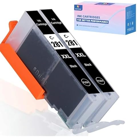 NEXTPAGE CLI281 CLI-281 XXL Black Ink Cartridge Replacement for Canon PGI-280 XXL CLI-281 XXL Work with Canon Pixma TR8520 TS9120 TS6220 TS6120 TS8120 TR7520 TS8220 Printer (CLI-281XXL BK 2 Packs) Cover