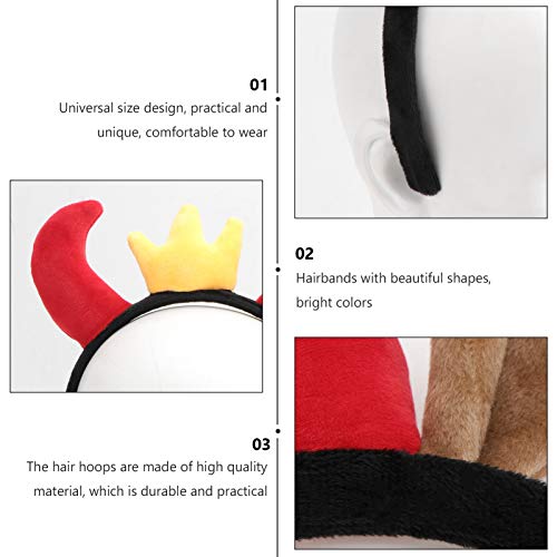 KESYOO 3 Peças de Tiara de Chie DDiab2021 Ans de Arde Cabelde Bi Bandas de Cabelde Chie de Pelúcia C