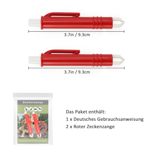 Nepfaivy Zeckenzange für Hunde Katze 2er Set - Zeckenpinzetten für Haustier, Einfacher und Sicherer Zeckenentferner für Zecken Jeder Größe