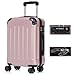 YONSLY Premium Reisekoffer TSA-Schloss,YKK-Reißverschluss Hartschalen-Koffer Trolley Kabinenkoffer Rollkoffer Suitcase Handgepäck 4 Rollen (Roségold, M)