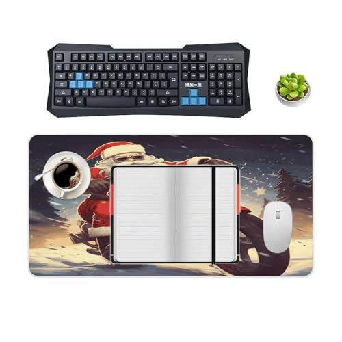 Santa Claus Biker Large Desk Pad 30x60 cm Rubber miniatura 4