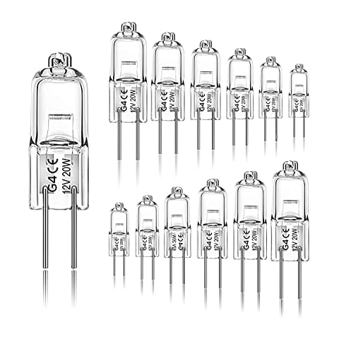 Jaenmsa Pack de 12 Bombillas Halógenas G4 20W 12V Cover