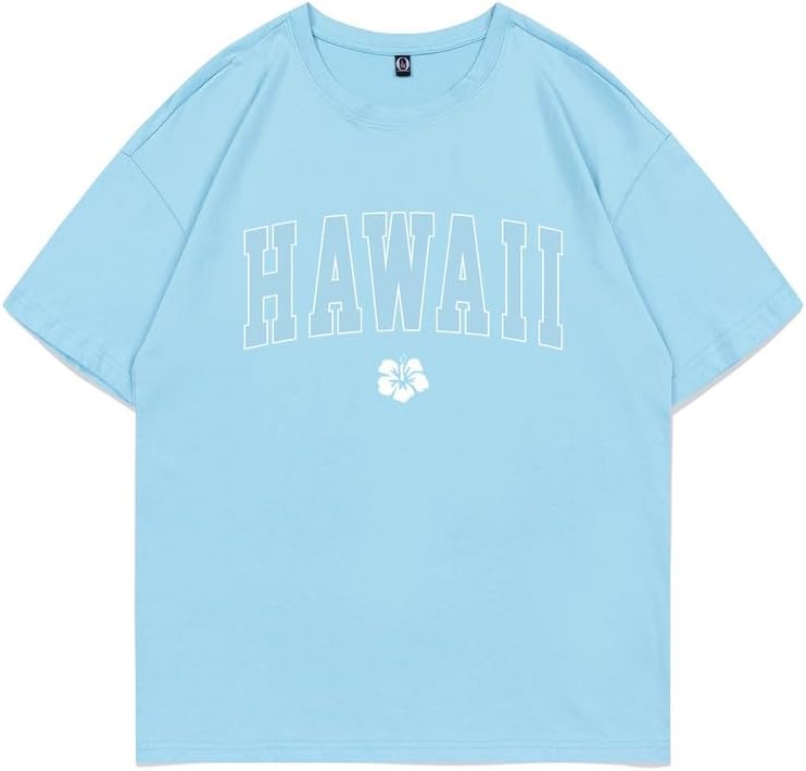 Hawaiian Shirts for Women Oversized Hawaii Graphic Tees for Teen Girls Preppy Aesthetic Shirts Beach T Shirts Tops - Image 6