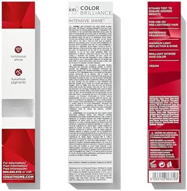 Ion Permanent Brights Creme Hair Color Red, Vegan, Cruelty Free, PPD Free, 100% Gray Coverage, Long Lasting, Fade Resistant Color, 2.05 oz