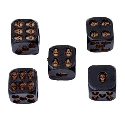 RICK-LIKE 5pcs/set Black Mini Death Skull Dice for Party Playing Drinking Death Table Game Party Tool