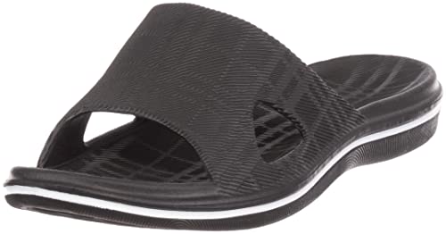 Brandsseller Herren Badeschuh 41/44 Pantolette Badeschlappe Badelatsche Strandschuh Sauna Schwimmbad – Schwarz