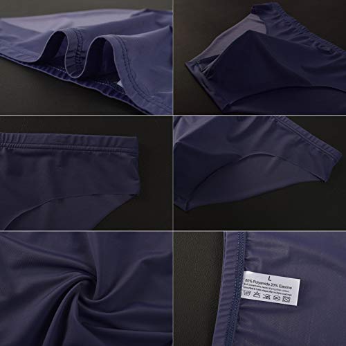 Men's Ice Silk Briefs Half Transparent U Convex Underwear3