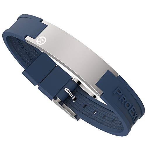 PROEXL Golf Magnetic Bracelet Gray Steel with Blue Strap