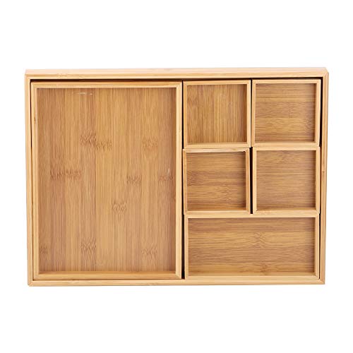 Combination Bamboo Organizer Tray Reusable Dinner Plate Divided Square Plates for Home Tea Dried Fruit Snack