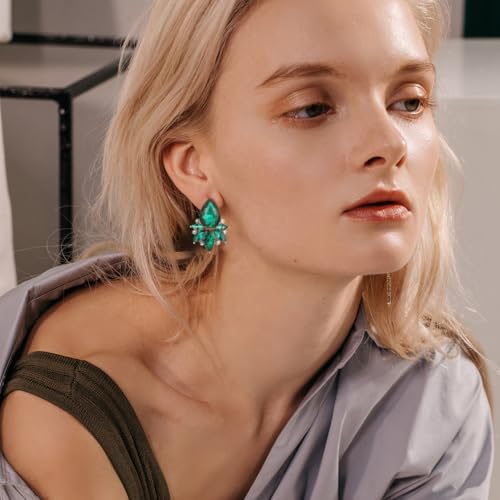 ATIMIGO Vintage Rhinestone Drop Earrings Elegant Crystal Cluster Art Deco Hypoallergenic Wedding Bridal Earrings for Women Brids Bridsmaids Prom Formal4