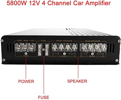 image for YaeCCC 5800W 12V 4 Channel Car Amplifier Stereo Audio Super Bass Power