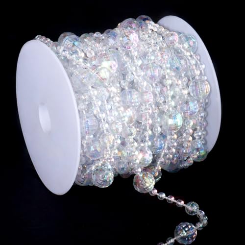 33FT Crystal Bead Garland Iridescent Beaded Garland for Decoration Crafts