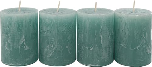 Stumpenkerze 'Rustik', Ø 6 x 8 cm Eukalyptus