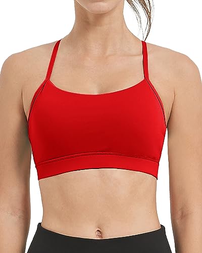 Women 's A–C Cups Y Back Sports Bras Spaghetti Strap Low Impact Racerback Padded Yoga Running Workout Bra2