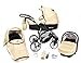 ALLIVIO, 3-in-1 Travel System with Baby Pram, Car Seat, Pushchair & Accessories (3in1 Travel System -Baby tub, Sport seat, Car seat, Black & Beige)