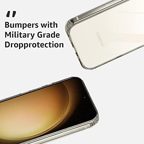 Image of AmazonBasics TPU Ultra Hybrid Clear Camera Protection Back Cover Case For Samsung Galaxy S23 5G - Crystal Clear