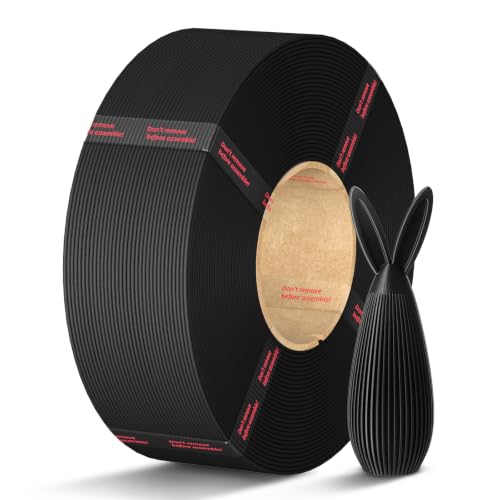 ANYCUBIC PLA Filament Refill 1.75mm 3D Printer Filament for Reusable Spools Dimensional Accuracy +/- 0.02mm Fit with Most Reusable Spools 1KG Black