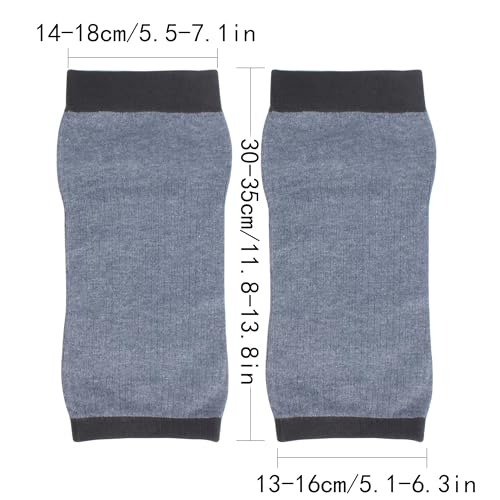 Image of Cashmere Wool Knee Brace Pads Unisex Winter Warm Thermal Knee Warmers Sleeve Soft Leg Warmers (Light Grey)