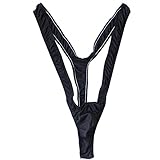 TiaoBug Mankini Estilo Borat para Hombres Bañador Playa Carnaval Disfraz Borat para Despedida de Soltero Fiesta en Casa Negro 70-100cm