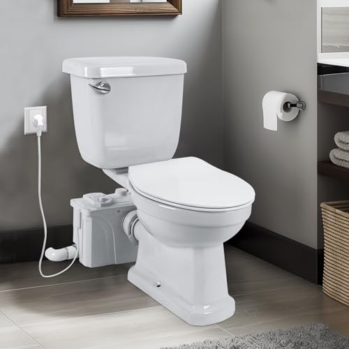 700W Macerating Upflush Toilet Syst=Water Inlets, Includes Toilet Bowl, Water Tank, Soft Closing Seat & Extension Pipe