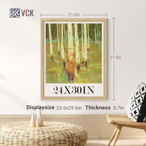 Image of VCK 24x30 Frame Oak 4 Pack, Wide Thick Wood Border, for Poster /Print