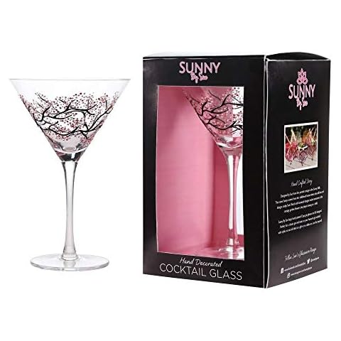 Sunny by Sue Pink and White Cocktail Glass Cover