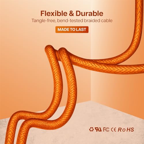 Image of Geonix Befit AX7 Type-C to 3.5mm AUX Female Converter, MIC & Audio Support, Smart DAC Chip, Plug & Play, 13cm Cable (Cosmic Orange)