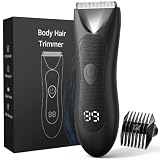 Tondeuse Corps Homme, Tondeuse Homme Partie Intime: Rasoir Homme Electrique Rechargeable,Lame en Céramique Anti Coupure, pour Partie Intime/Testicules/Pubis/Poils Pubiens, Utilisation Humide/Sèche