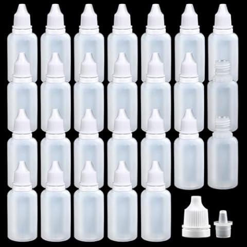 Akamino 100 Pcs 30ml Plastic Dropper Bottles Cover