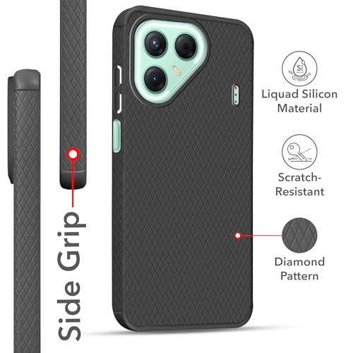 Image of Jkobi Back Cover Case for Tecno Pova 7 5G (Liquid Silicone | Side Grip | Camera Protection)