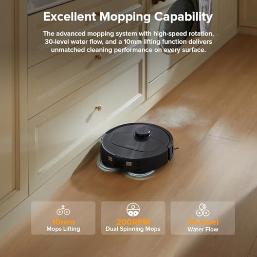Image of roborock Qrevo Series Robot Vacuum and Mop, 8000Pa, Upgraded from Qrevo S, Anti-Tangle Brushes, Smart Obstacle Avoidance, Auto Mop Washing, 200RPM Spinning Mops, Black(QV 35A) (Renewed)