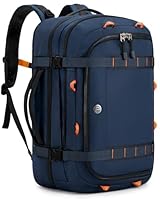 Tolaccea Travel Backpack, TSA Flight Approved Carry On Laptop Backpack for Women Men, Dual Laptop Storage for 17.3" and 15.6" Laptop, Large Luggage Backpack 40-45L Expandable (Navy Blue)
