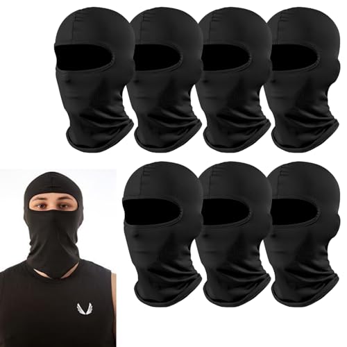 FYHJTRT 7PCS Bandana Face Mask, UV Protector Motorcycle Ski Scarf,Helmet Mask Balaclava Black Tactical Face Mask