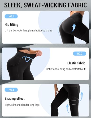 Image of Venzina High Waist Tummy Control Yoga Pants for Women - Super Soft Squat Proof Leggings with 4- Way Stretch for Gym, Running, Yoga & Daily Casual Wear
