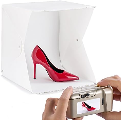 Photo Light Box for Jewellery and Small Items (Size 9 x 9 x9.5/22 x 22 x24cm) with Two Backdrops Included by Cofunia Brand