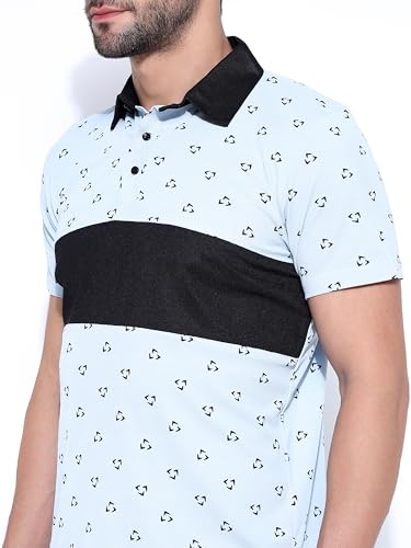 Image of Honky Tonky Men's Regular Fit Polo Neck Half Sleeve Printed Casual T-Shirt | Polo T-Shirt for Men