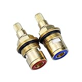 ventiloberteil 1/2 zoll ▲ EINFACH ZU BEDIENEN - Die roten und blauen O-Ringe an der Unterseite der Spule erleichtern die Unterscheidung und Installation, Kaltes Wasser mit blauem Boden, heißes Wasser mit rotem Boden, Bitte montieren Sie bei der Installation nach Ihren Wasserhahneigenschaften.