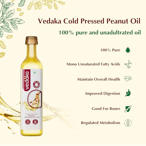 Image of Vedaka Cold Pressed Peanut Oil, 500ml (Pack of 3)