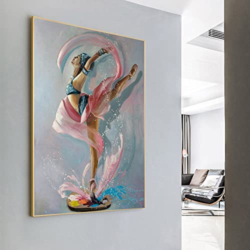 Peinture à l'huile de ballet pour un salon moderne et chaleureux - 4