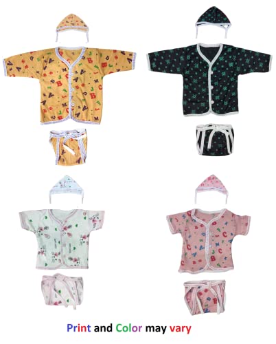 Image of TANGY Hosiery Newborn Baby Boy's and Baby Girls Jhabla Clothing Top Set(Pack of 4)