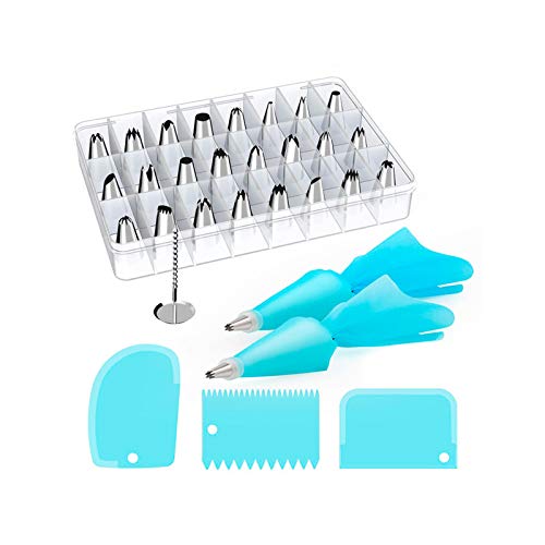 Jogo De Bicos Para Confeitar Em Inox - Kit Com 33 Peças