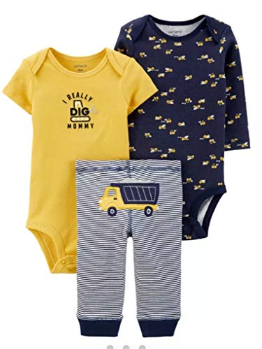 Carter's Baby Boys 3-pc. I Really Dig Mommy Layette Set 9 Months Blue/Yellow/White