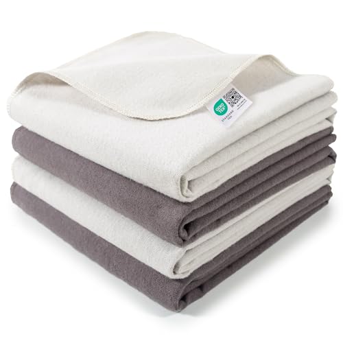 MAKIAN Moltontücher Stoffwindeln - 4er Pack 80x80 cm - weiche Baby Spucktücher aus 100% Baumwolle - Schadstoffgeprüft Öko Tex Standard 100 - Choco/Beige