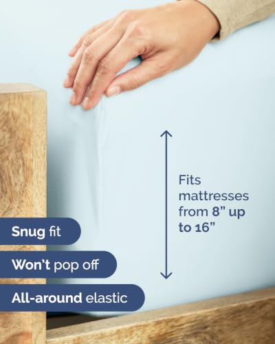 Image of Flex Top Split Head King 6 Piece Sheet Set - Soft & Cooling - Ice Blue