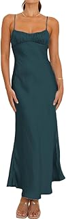Satin Spaghetti Strap Backless Ruched Twist Cocktail Dresses for Women Silk Open Back Cut Out Midi Dress Wedding Guest
